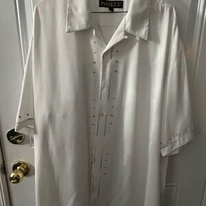 Men's White Short Sleeve Leisure Suit